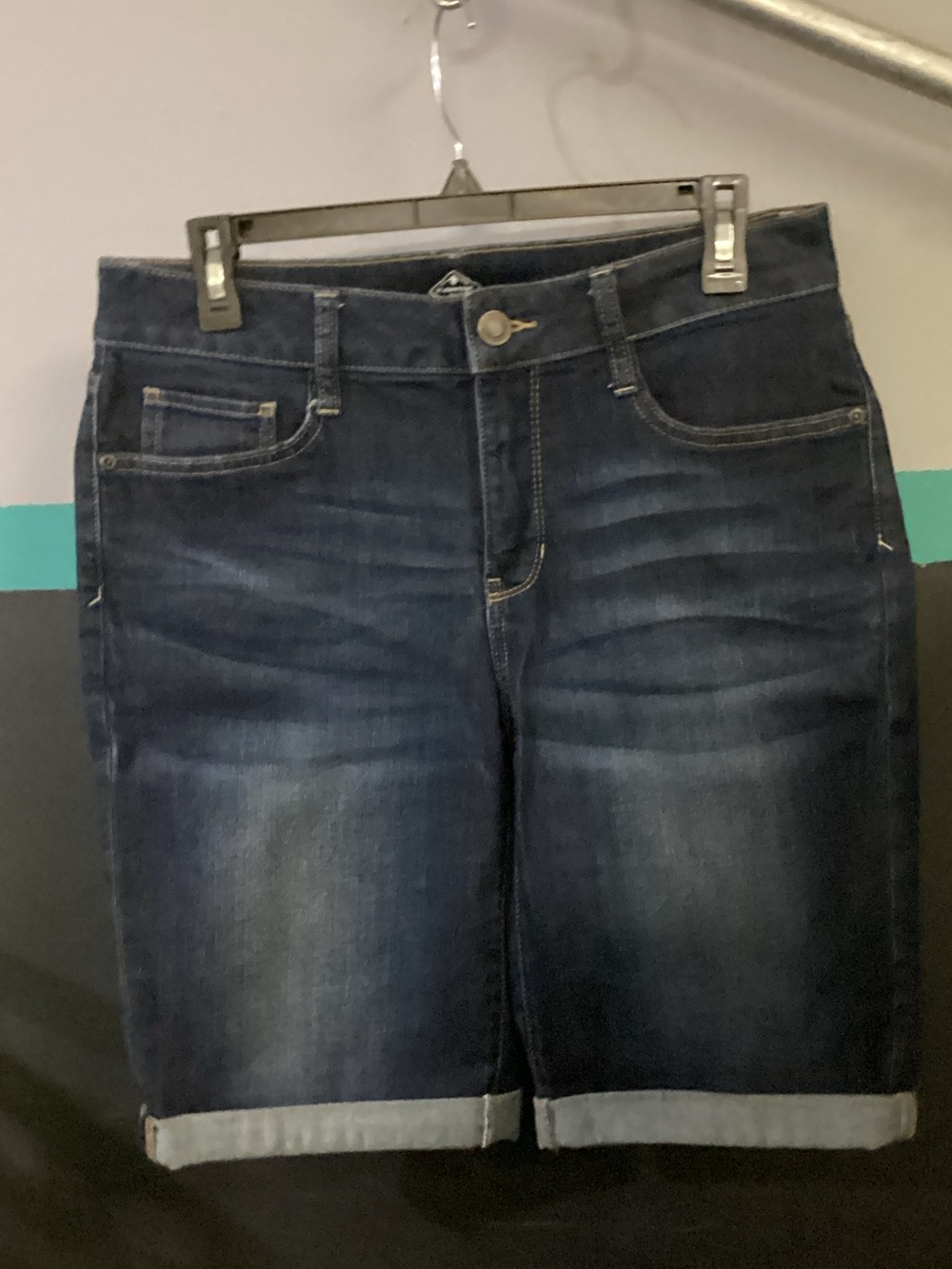 St. John's Bay Dark Blue Denim Bermuda Shorts